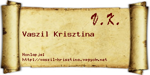 Vaszil Krisztina névjegykártya